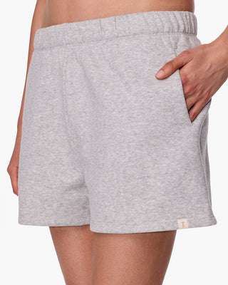 CloudSoft Sweat Short in Heather Grey