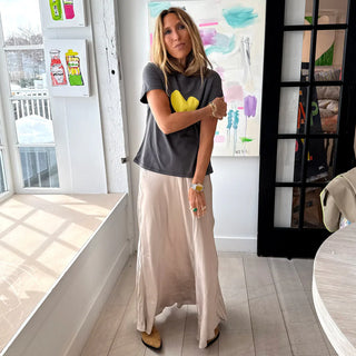 Suke Imperfect Heart Tee - Dark Grey Citron