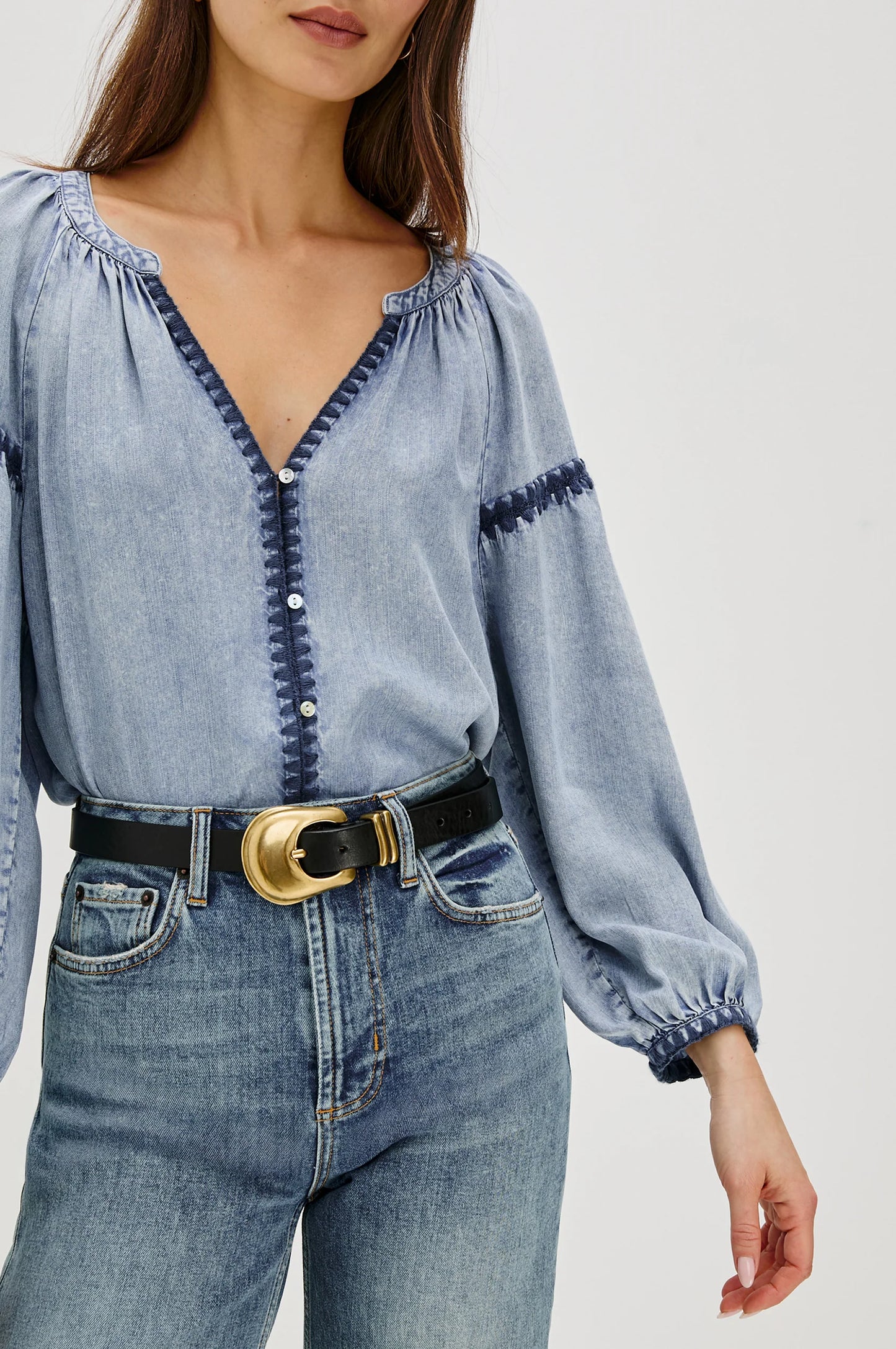 Toshi Top in Medium Cloud Wash