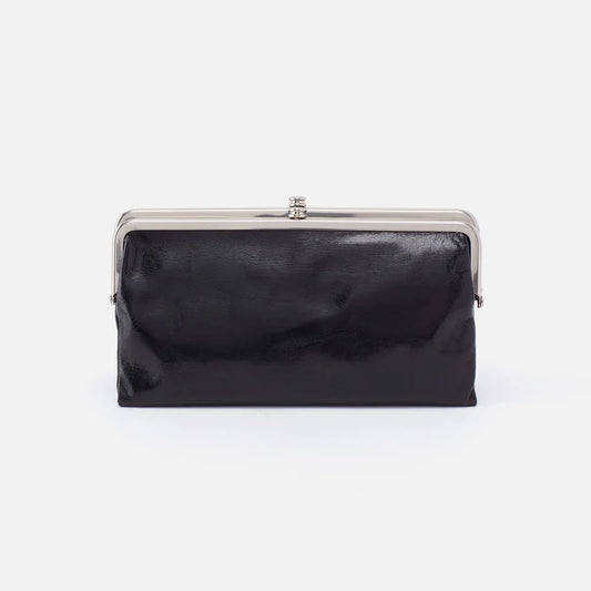 Lauren Clutch in Polished Leather - Black