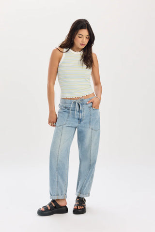 VILLA - Drawstring Barrel Leg in Wild Card