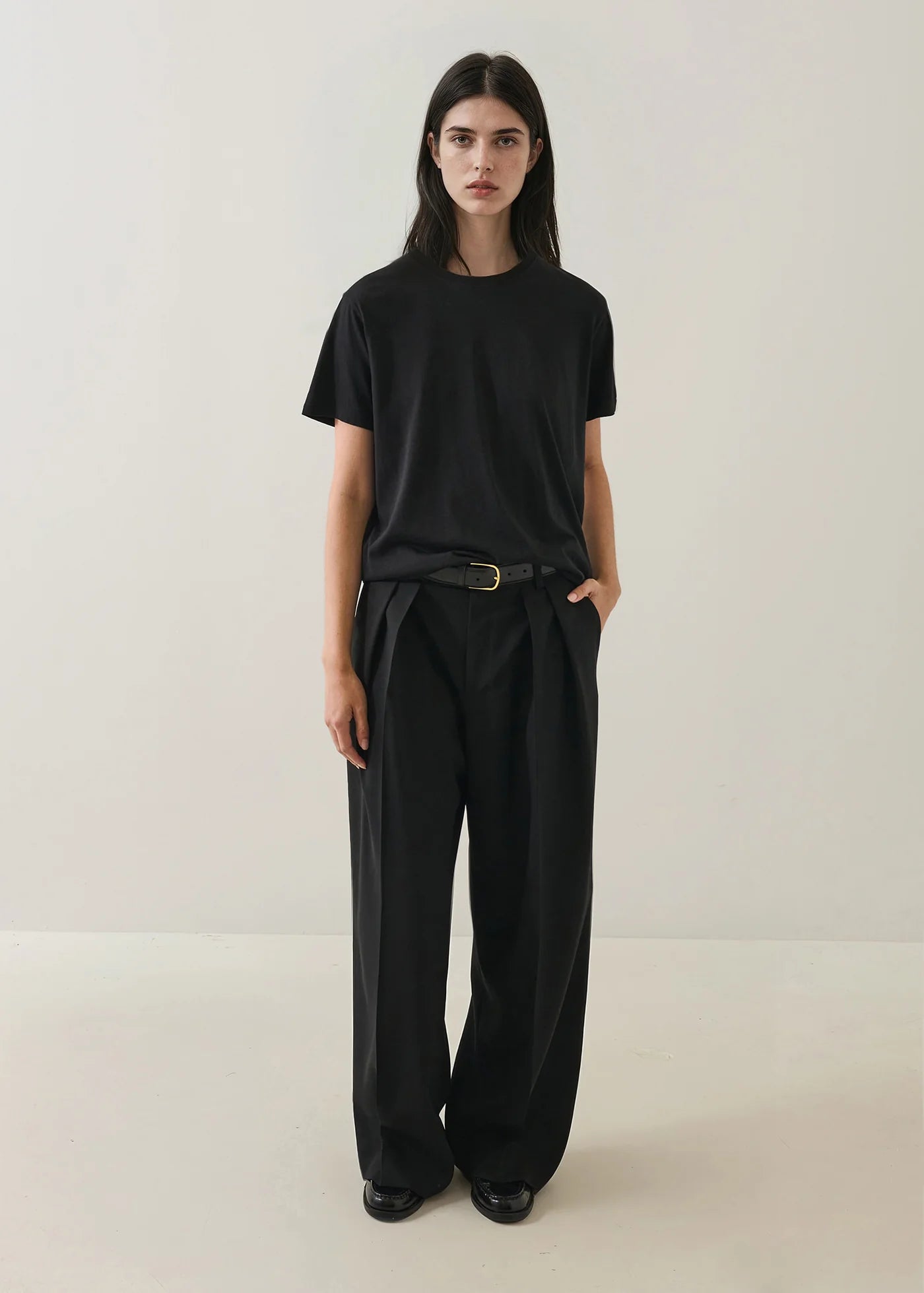 Lightweight Cotton Pima Boyfriend Tee in Black