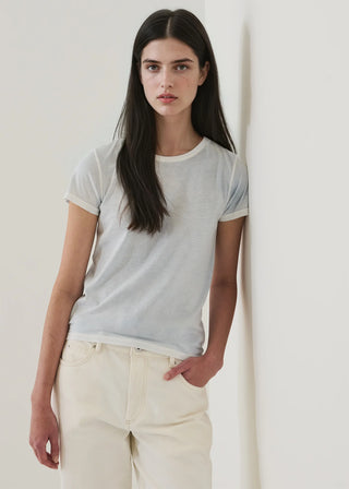 Reverse Spray Lightweight Pima Cotton T-Shirt - Blue Bell