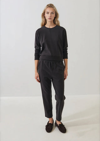 Brushed Pima Cotton Sweatshirt in Molasses