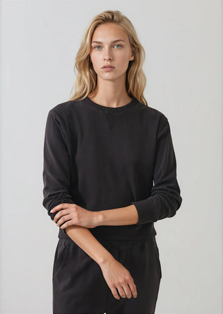 Brushed Pima Cotton Sweatshirt in Molasses