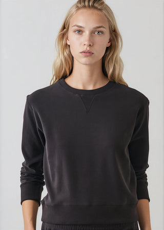 Brushed Pima Cotton Sweatshirt in Molasses