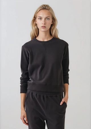 Brushed Pima Cotton Sweatshirt in Molasses
