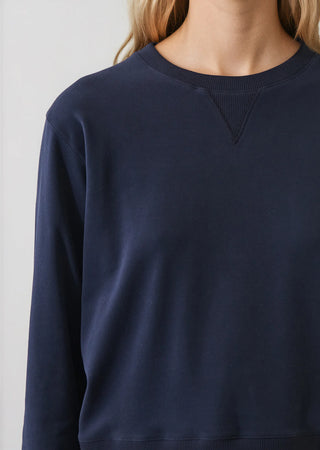 Brushed Pima Cotton Sweatshirt in Dark Navy