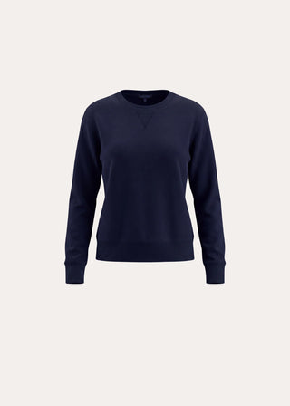 Brushed Pima Cotton Sweatshirt in Dark Navy
