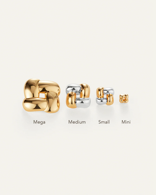 Medium Woven Square Earrings Gold & Silver