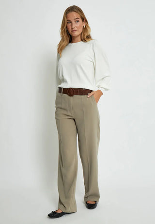 MSLiva Long Sleeve Pullover in Broken White