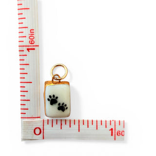 Emoji Paw Prints Charm: Small Rectangle