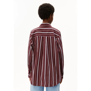 Stripe Loose Shirt - Velvet Red- Amberwood