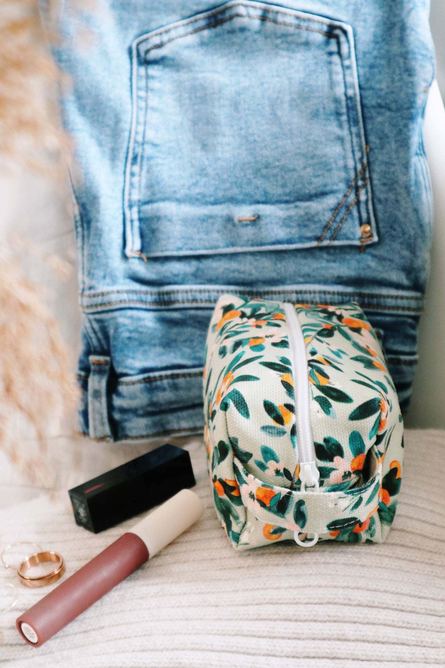 Mini Makeup Bag - Sage Citrus