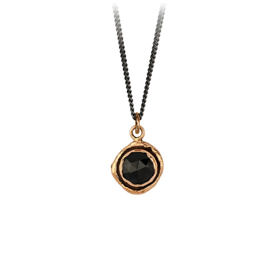 Black Onyx Faceted Stone Talisman Necklace
