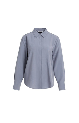 Blouse With Collar Detail in Arctic Seal Grey