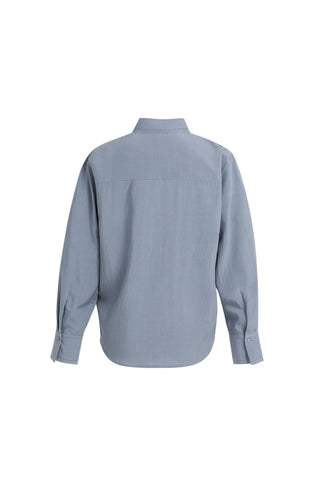 Blouse With Collar Detail in Arctic Seal Grey