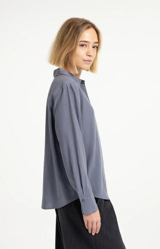 Blouse With Collar Detail in Arctic Seal Grey