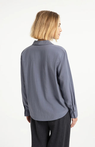 Blouse With Collar Detail in Arctic Seal Grey