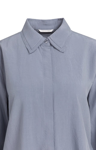 Blouse With Collar Detail in Arctic Seal Grey