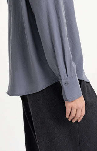 Blouse With Collar Detail in Arctic Seal Grey