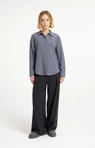 Blouse With Collar Detail in Arctic Seal Grey