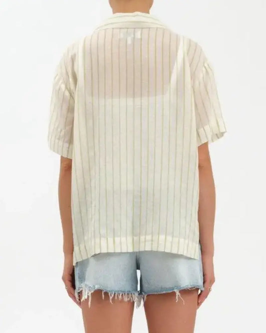Buttercup Tie Front Shirt in Sunnyside Stripe