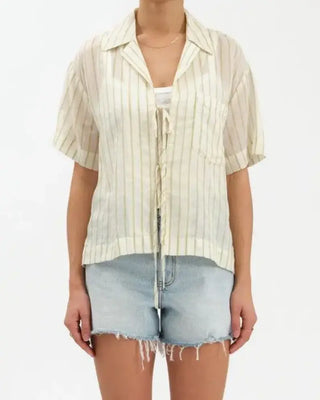 Buttercup Tie Front Shirt in Sunnyside Stripe