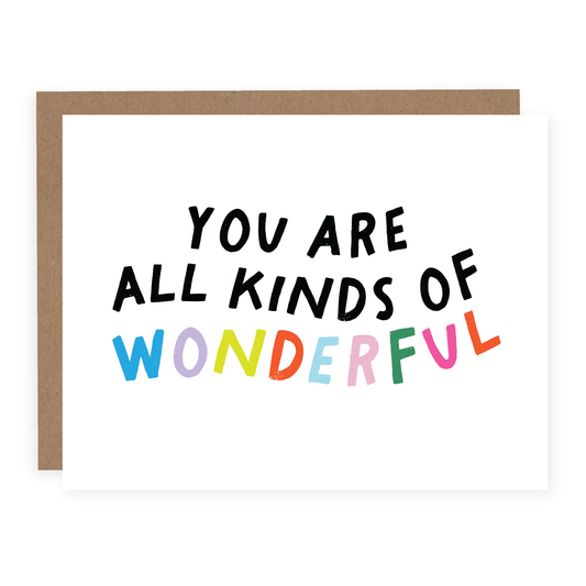 You Are All Kinds of Wonderful Teacher Card Thank You Card