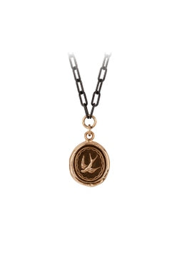 Free Spirited Black Small Paperclip Chain Necklace- 18" bronze