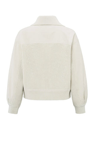 Cardigan with textured details and classic collar
