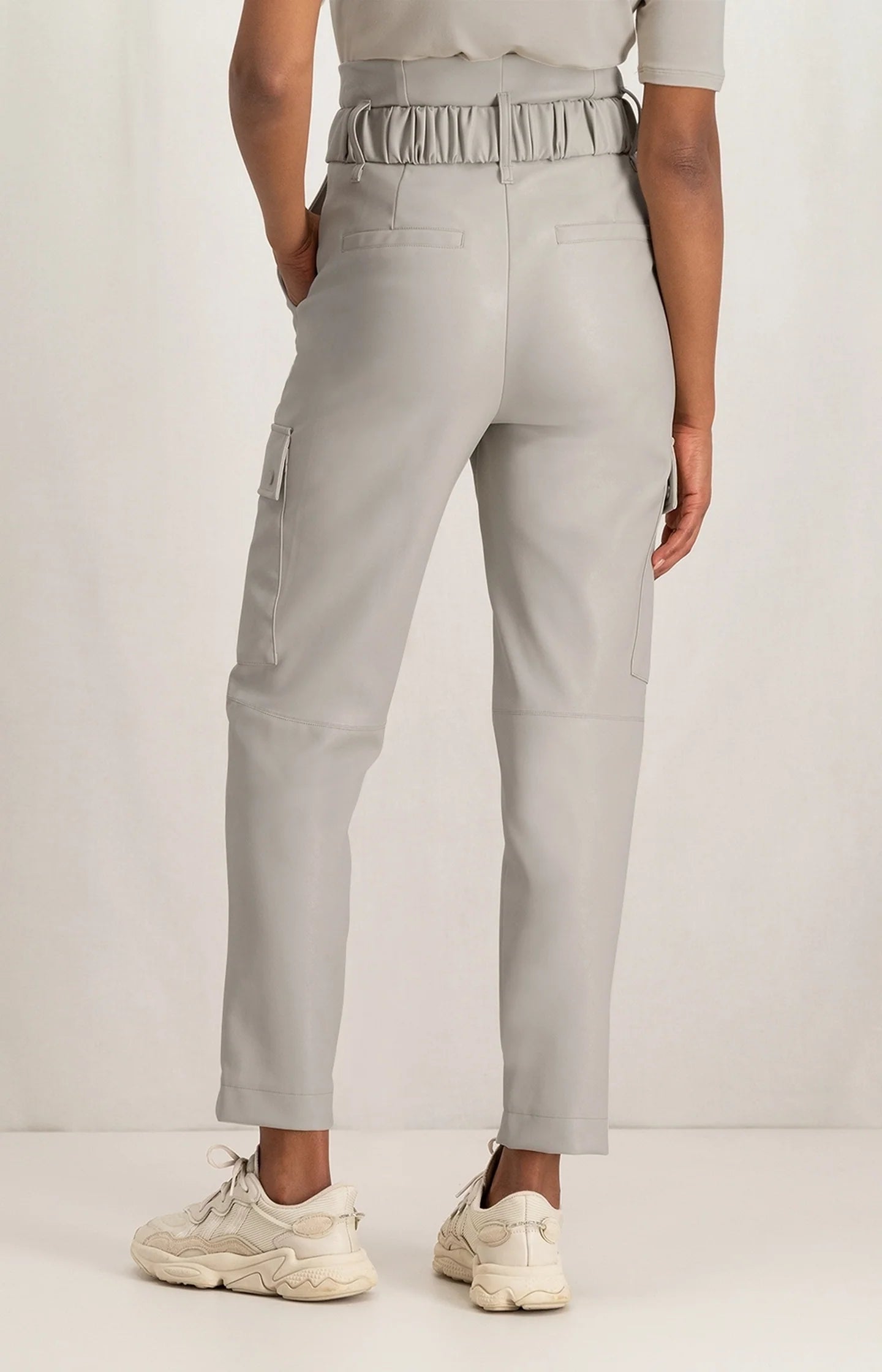 Faux leather cargo trousers- Silver linings