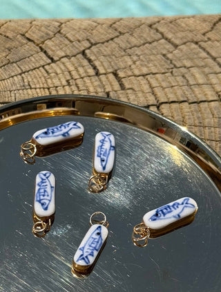 Lucky Fish Charm: Blue Fish White Background
