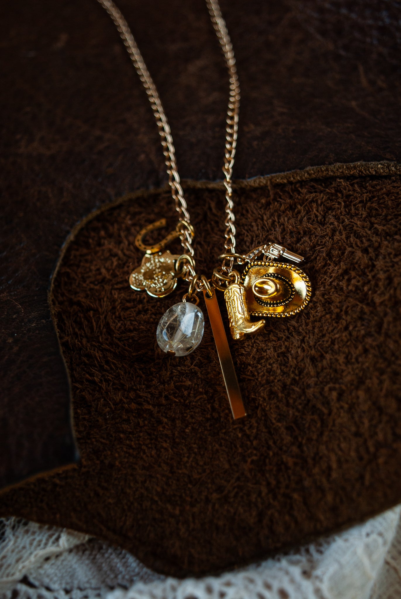 Cowboy charm necklace