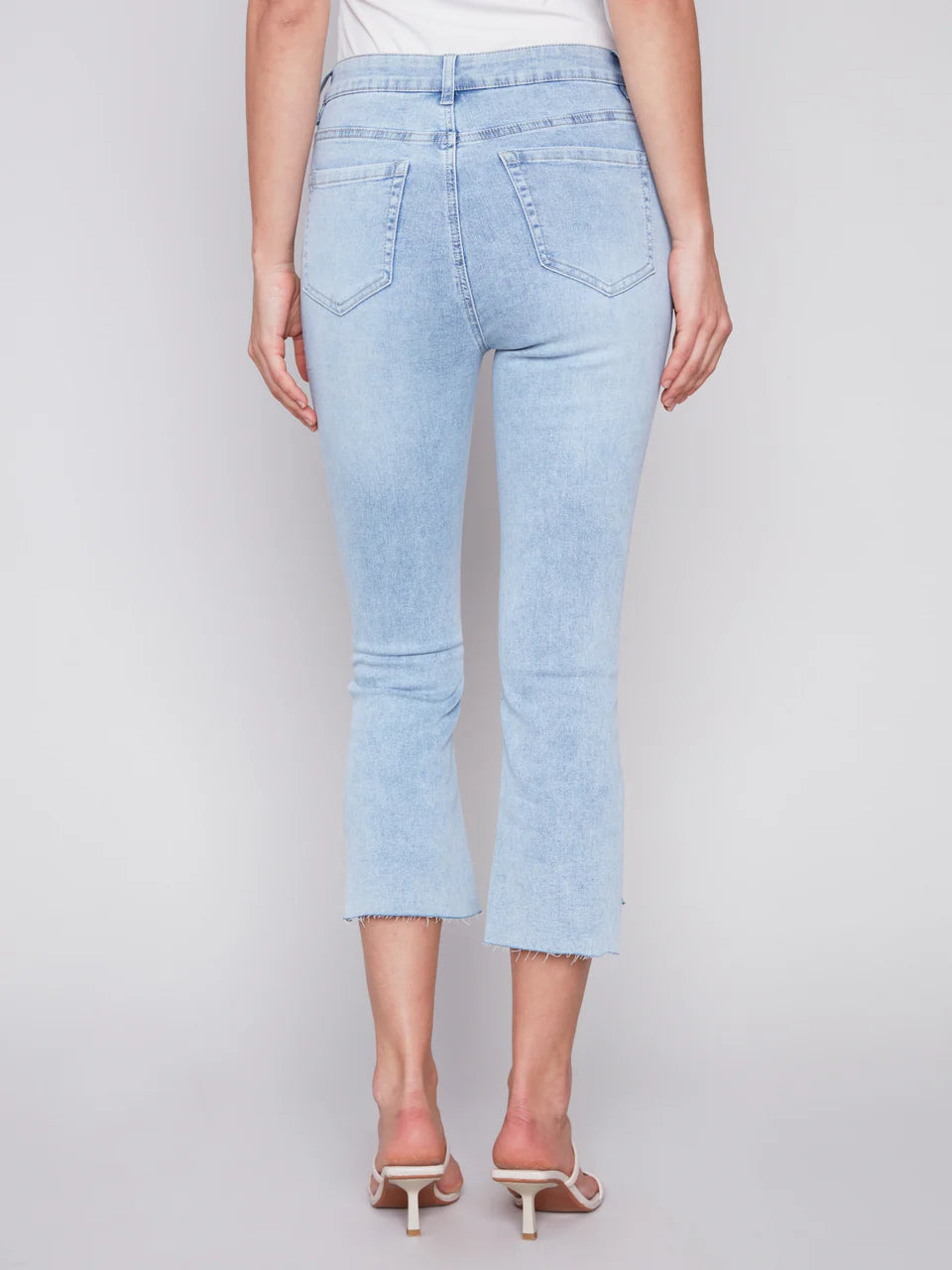 Cropped Jeans with Asymmetrical Hem