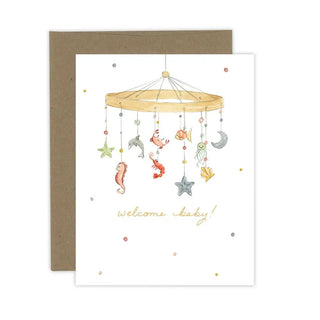 Under The Sea Welcome Baby Card- Kraft
