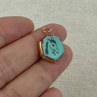 Blue Horse Portrait Charm