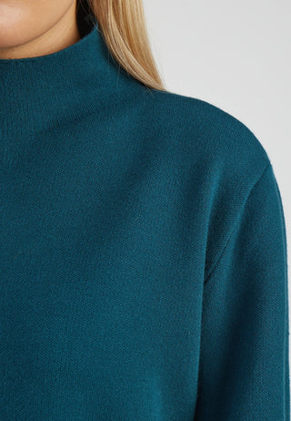 MSLupi High Neck Knit Pullover in Green Gables
