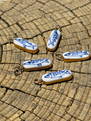 Lucky Fish Charm: Blue Fish White Background