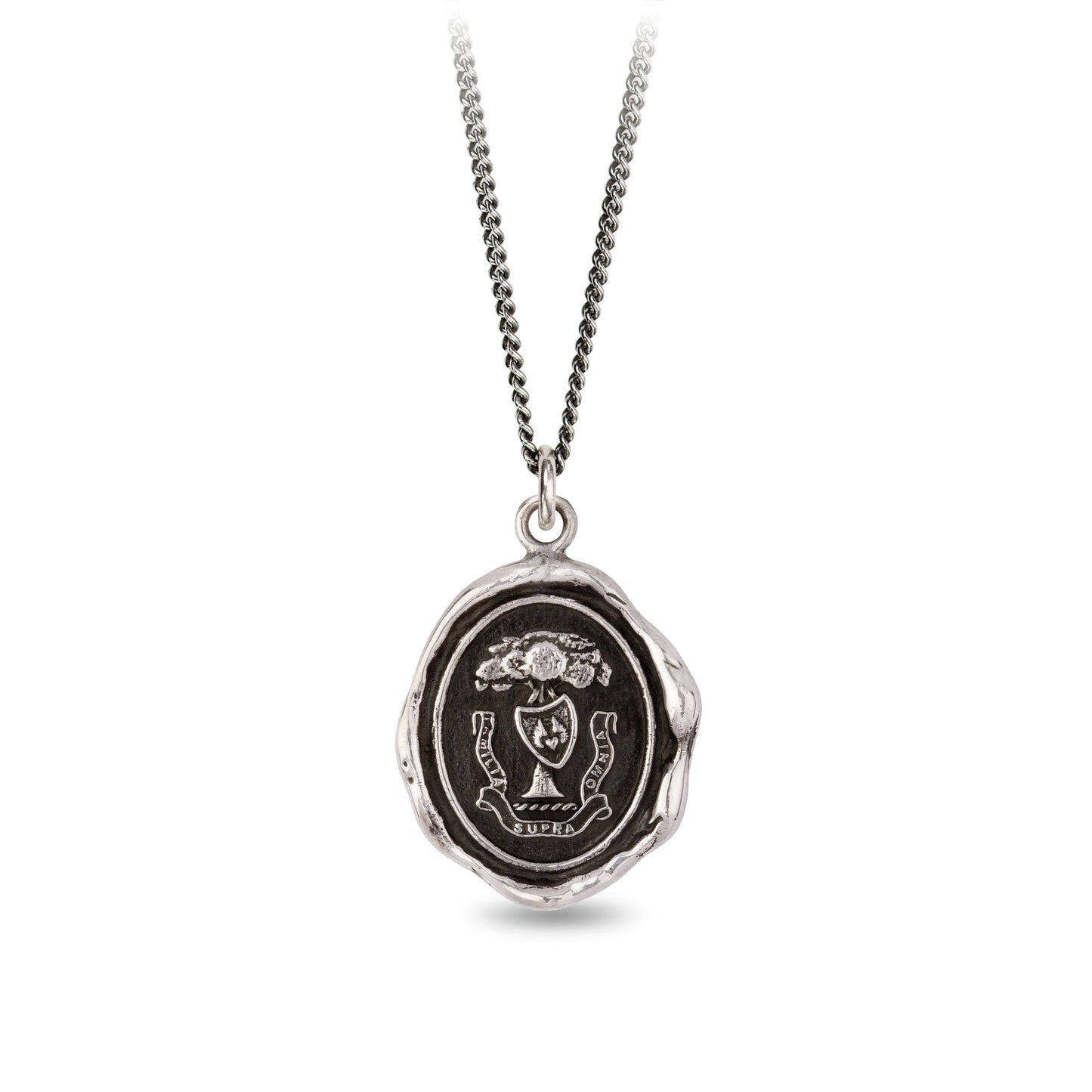 Family Above All Talisman Necklace - 18" Ox Medium Curb Chain