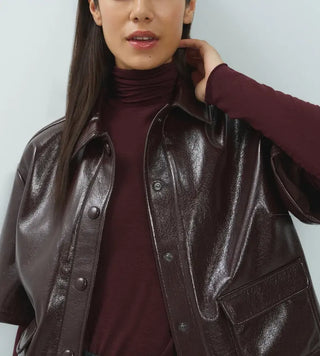Patent Faux Leather Jacket