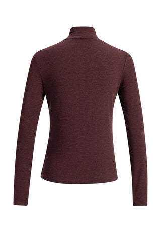 Fitted Top with High Neck and Pressed Buttons