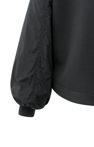 Fleece Bomber Jacket with Nylon Sleeves