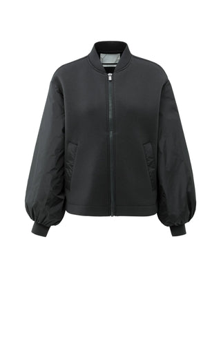 Fleece Bomber Jacket with Nylon Sleeves