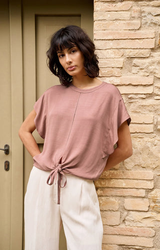 Flowy Knotted Top with Elastic
