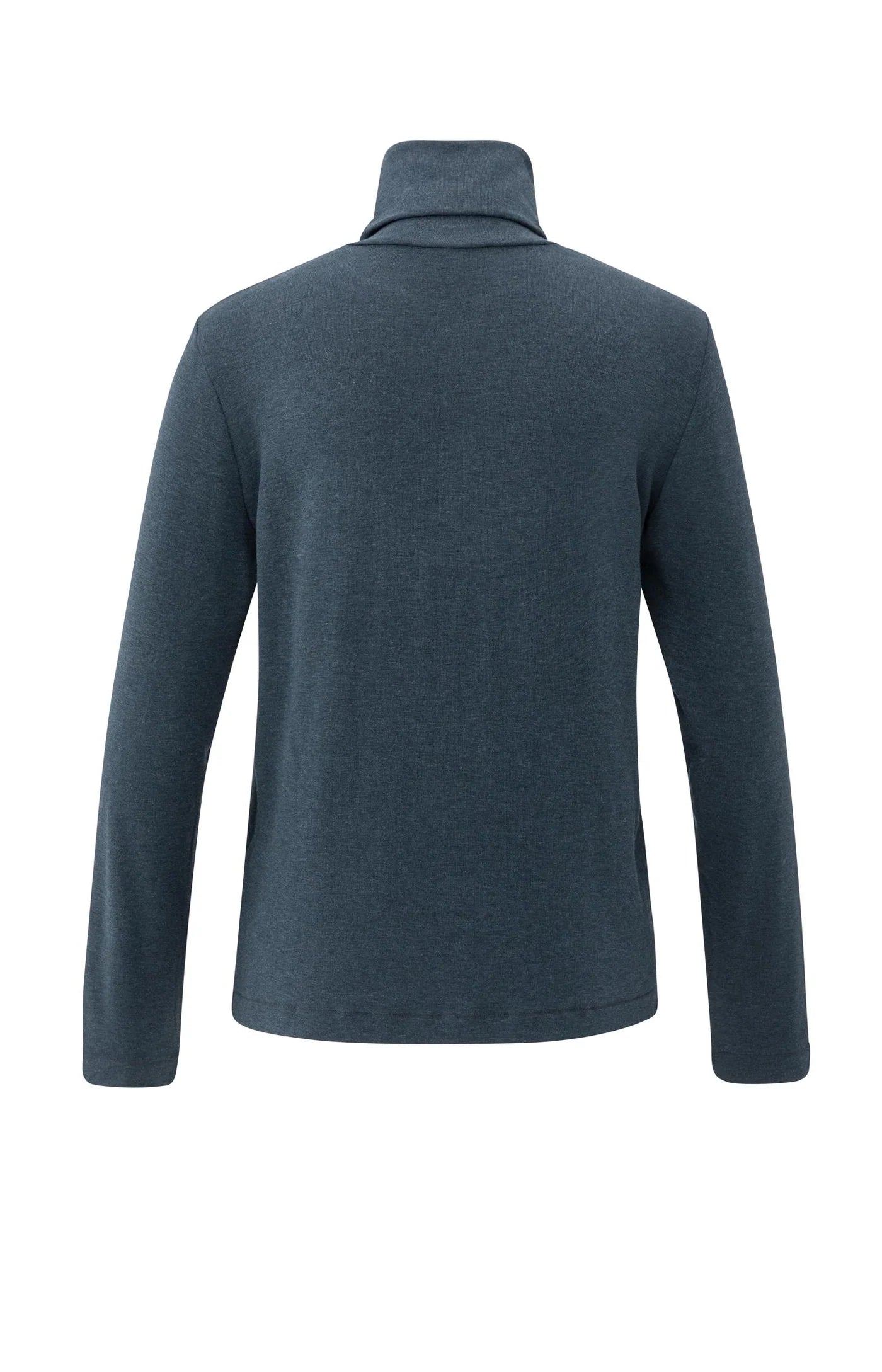Heavyweight Jersey Top with Turtleneck & Long Sleeves - Collegiate Blue