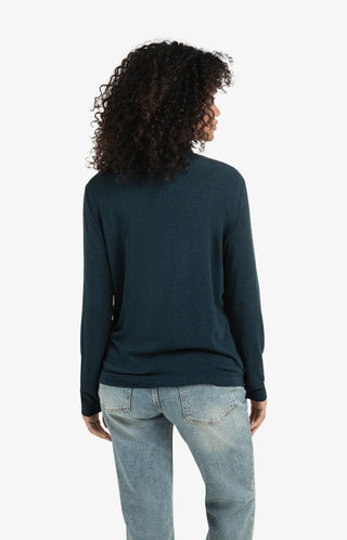 Heavyweight Jersey Top with Turtleneck & Long Sleeves - Collegiate Blue