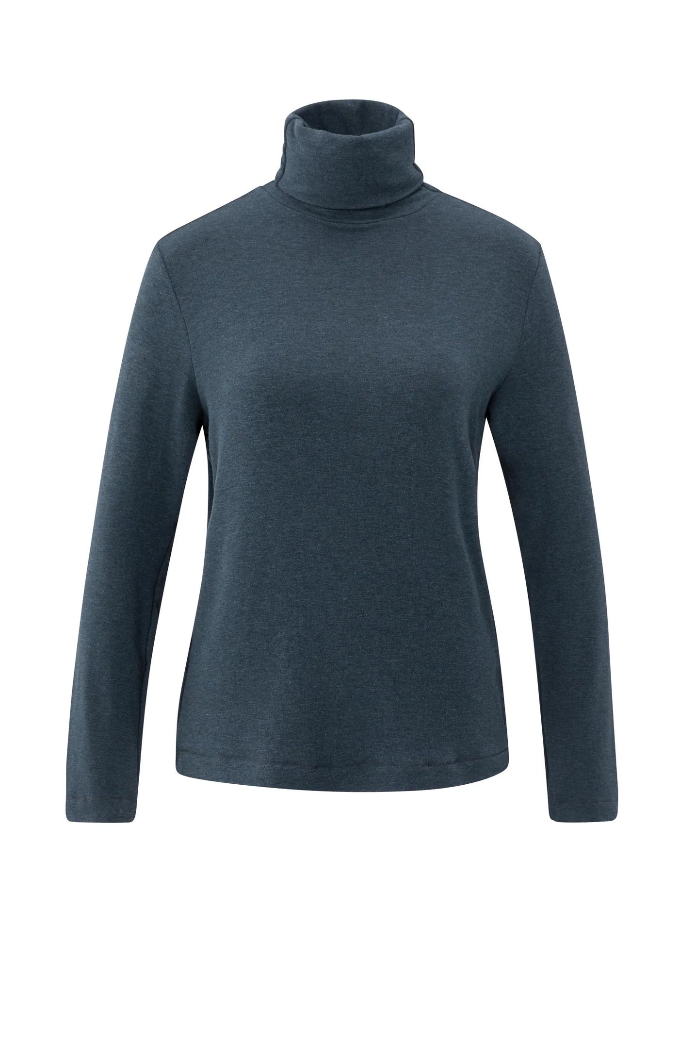 Heavyweight Jersey Top with Turtleneck & Long Sleeves - Collegiate Blue