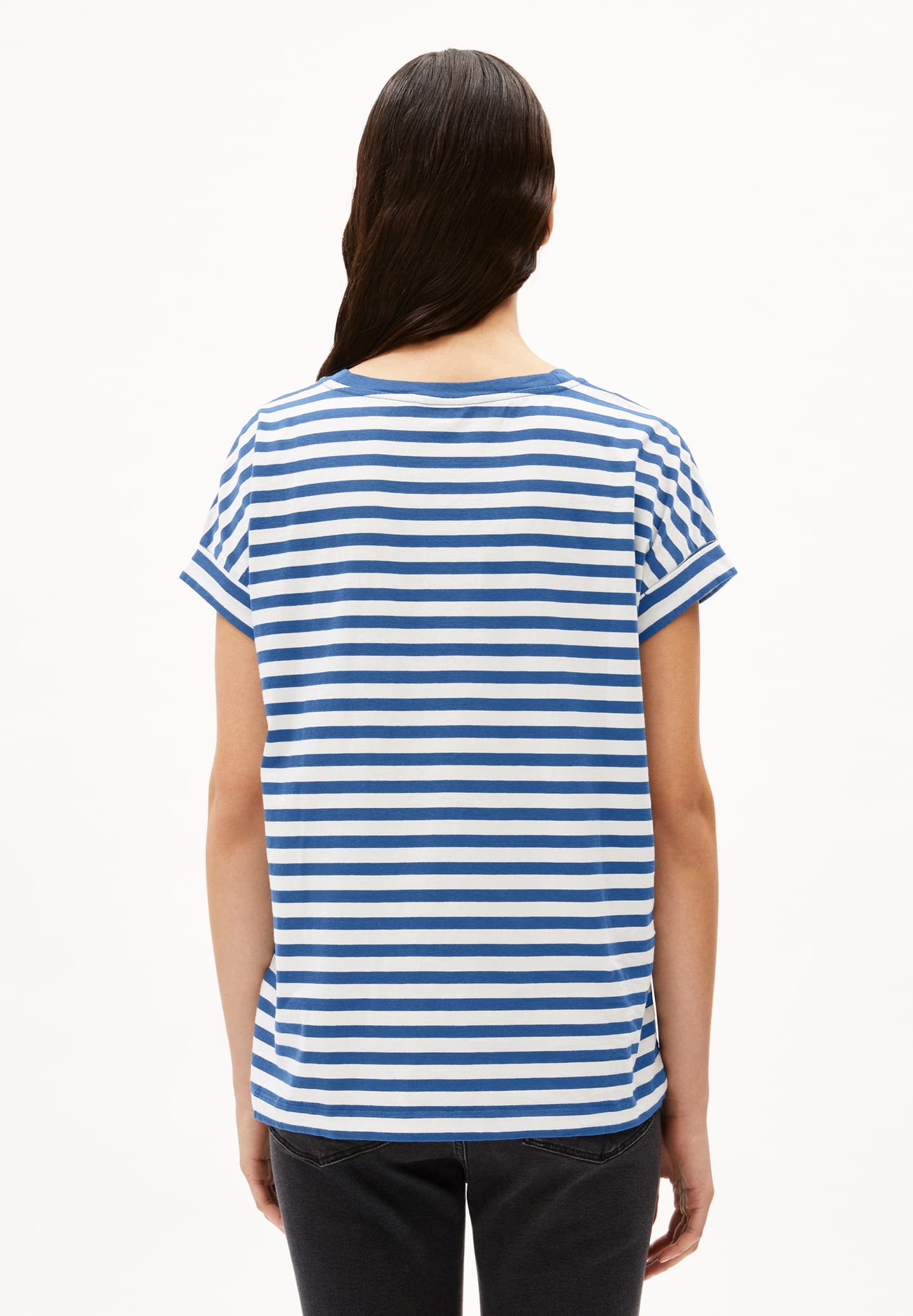 Idaara Striped Shirt in White-Dark Morning