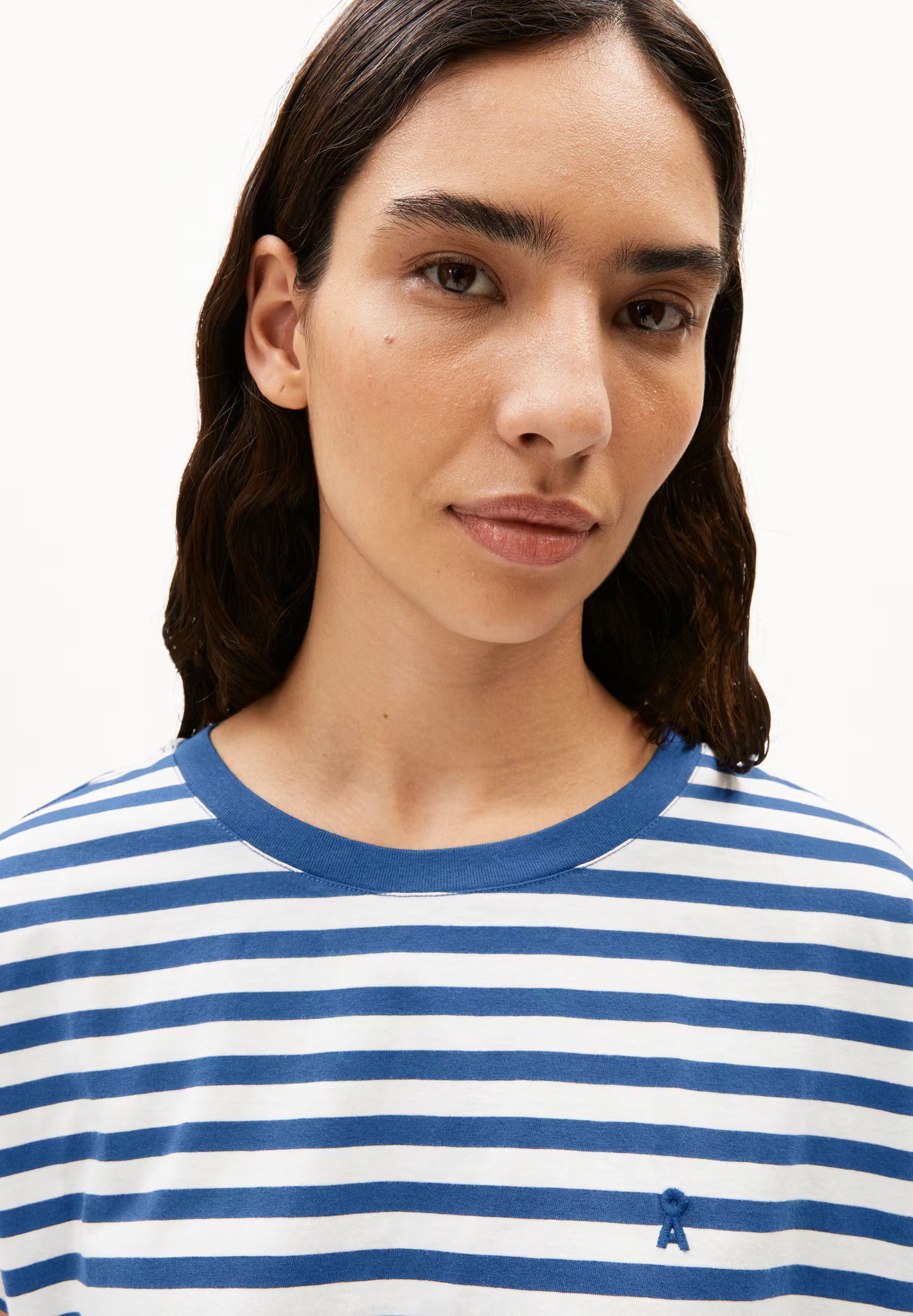 Idaara Striped Shirt in White-Dark Morning